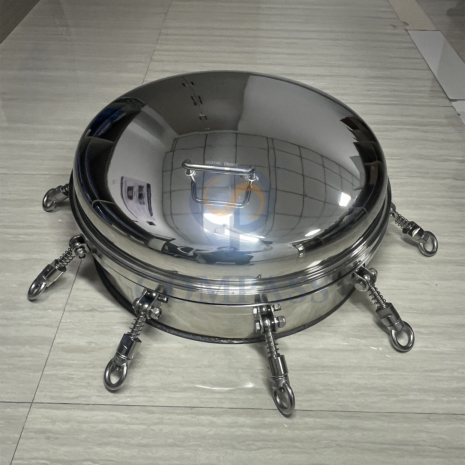 Tampa sanitária de aço inoxidável ss316l dn600, espelho higiênico, polimento externo, tanque de pressão redondo com vedação epdm
