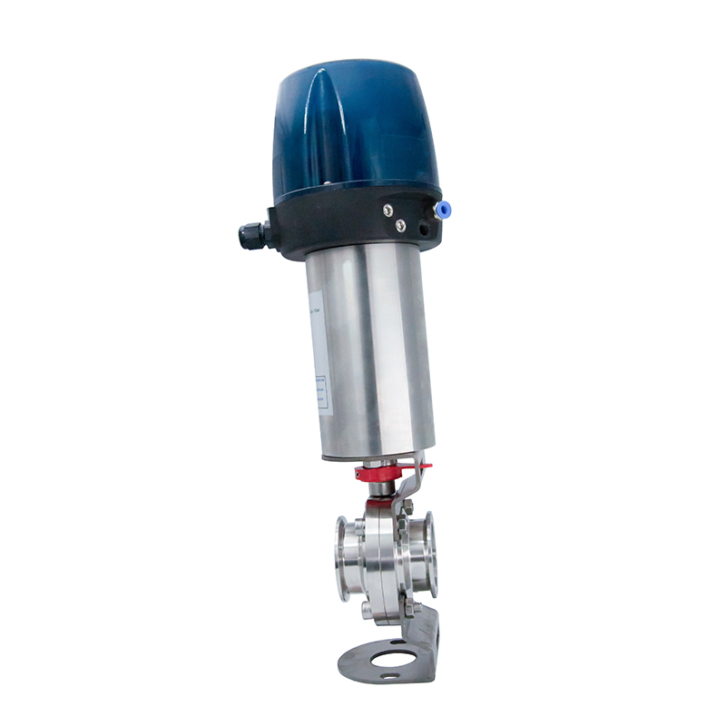 1/2 polegada de 12,7 mm higiênica higiênica de aço inoxidável grau SS304 SMS Pneumático Clamp Butterfly Válvula com cabeça de controle