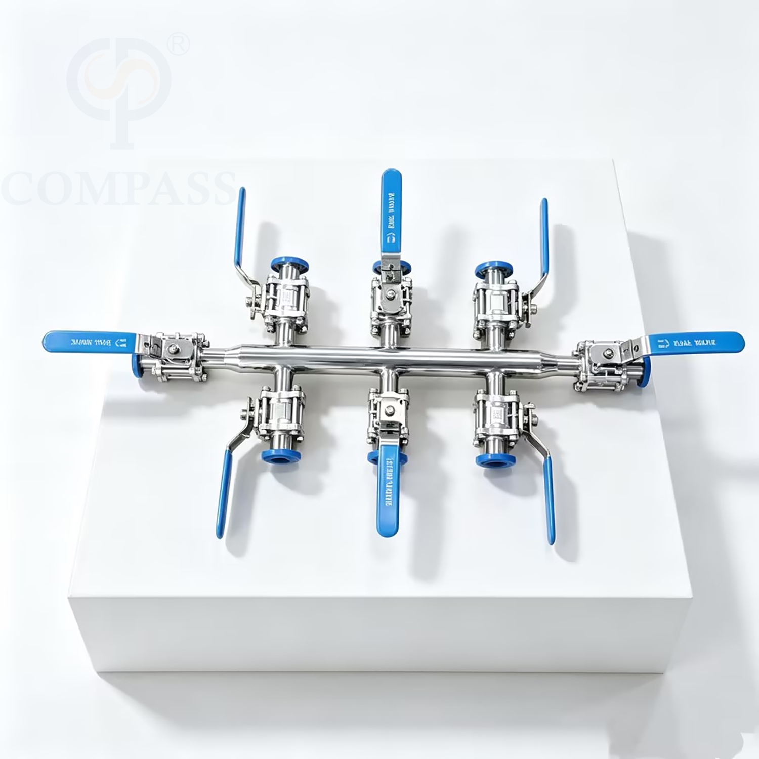 Nova chegada dn25 ss316l sanitária de aço inoxidável grau alimentício manual braçadeira-solda válvula de esfera de três peças com coletor de distribuição