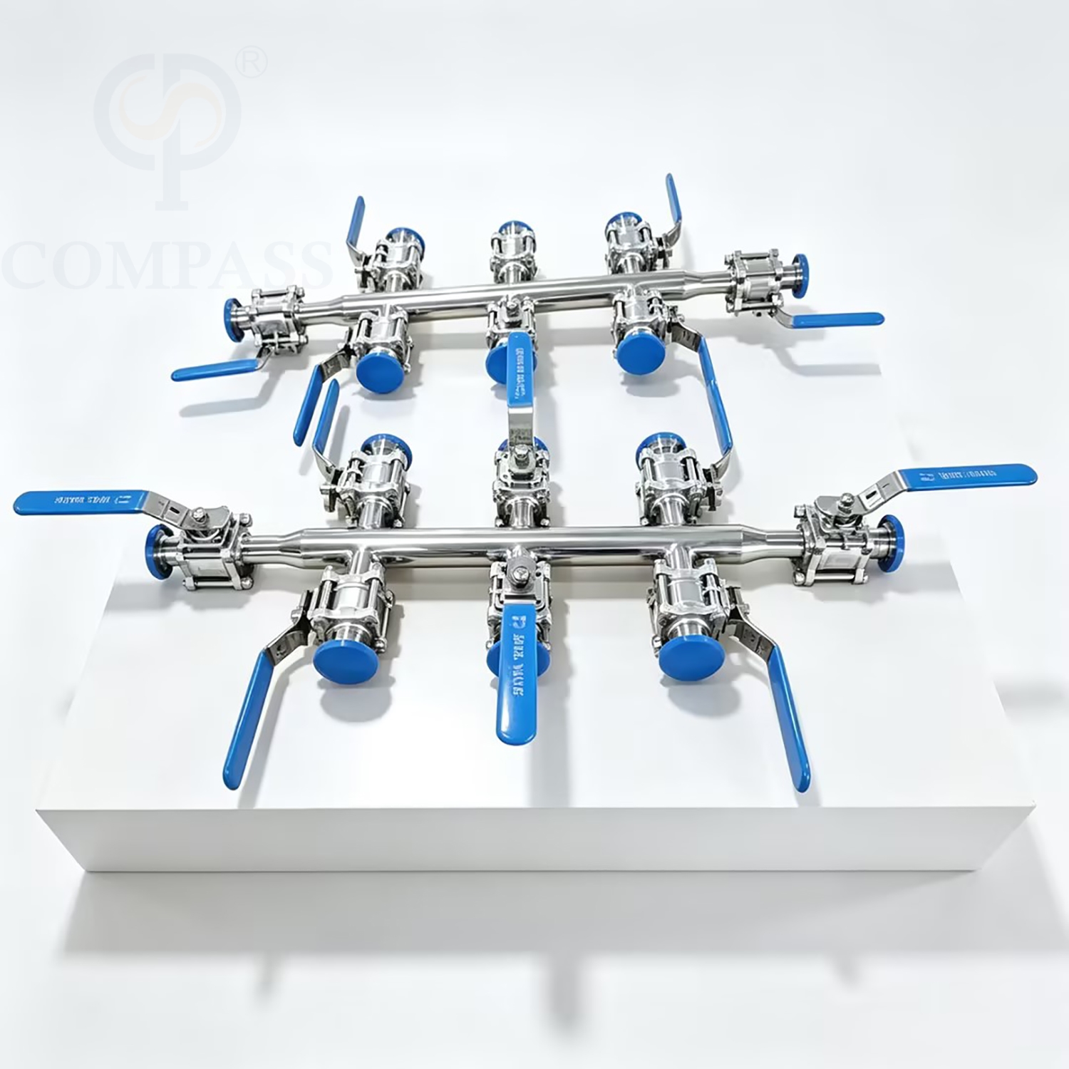 Nova chegada dn25 ss316l sanitária de aço inoxidável grau alimentício manual braçadeira-solda válvula de esfera de três peças com coletor de distribuição