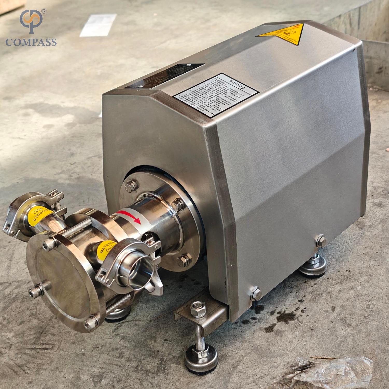 SS304 3KW 380V 3Fase 50HZ Classe Sanitária de Alta Qualidade 1750RPM Bombas de Impulsor Flexível de Fixação Tri com Selo Mecânico Único