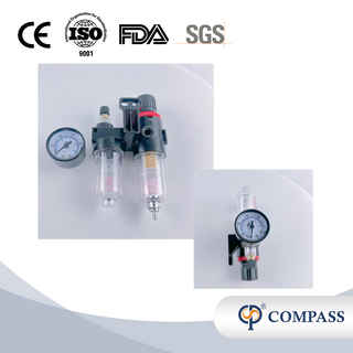 Filtros sanitários de aço inoxidável fabricados na China AFR 2000 Núcleo de cobre de plástico e ferro 1/4 '' Rosca fêmea FL Filtro de pressão reduzida 