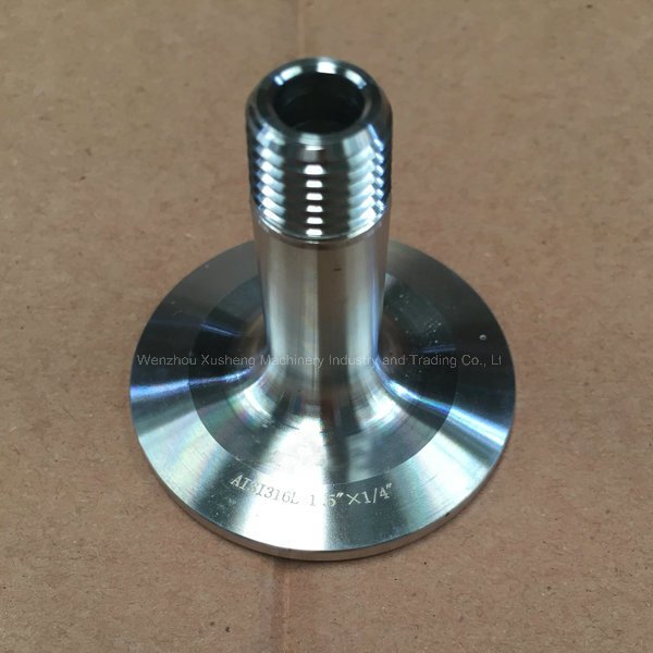 Grau de alimentos SS16L tri Bra&ccedil;adeira de extremidade s&oacute;lida com tubula&ccedil;&atilde;o centrada