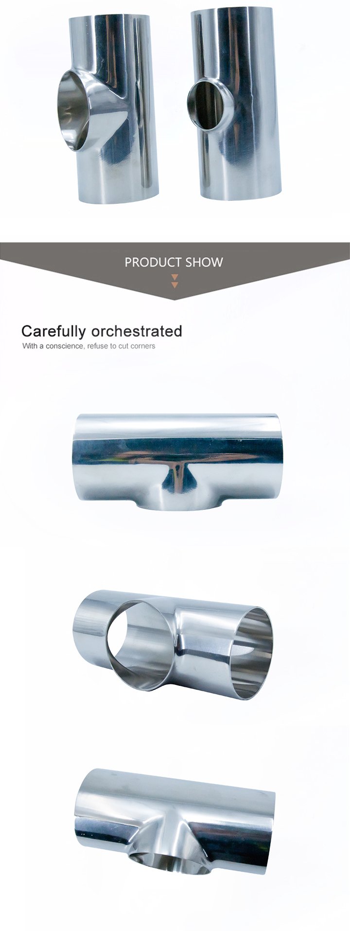 SS304 SS316L a&ccedil;o inoxid&aacute;vel sanit&aacute;ria curta igual igual