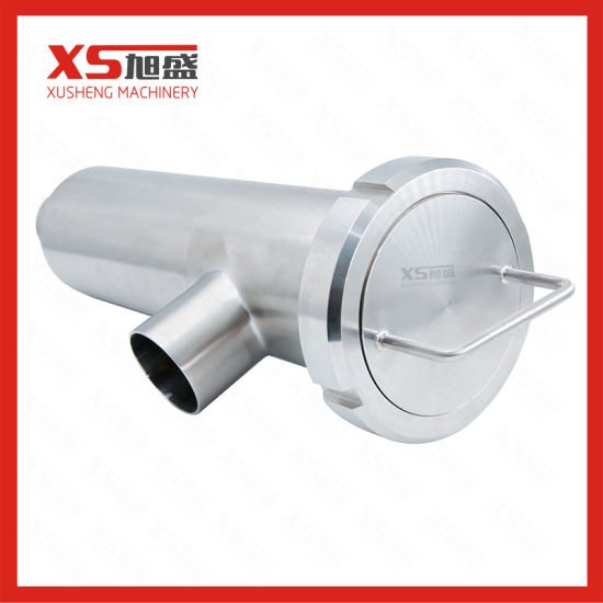 Filtro de filtro de ângulo higiênico de aço inoxidável 316L de 4" com tela de placa perfurada