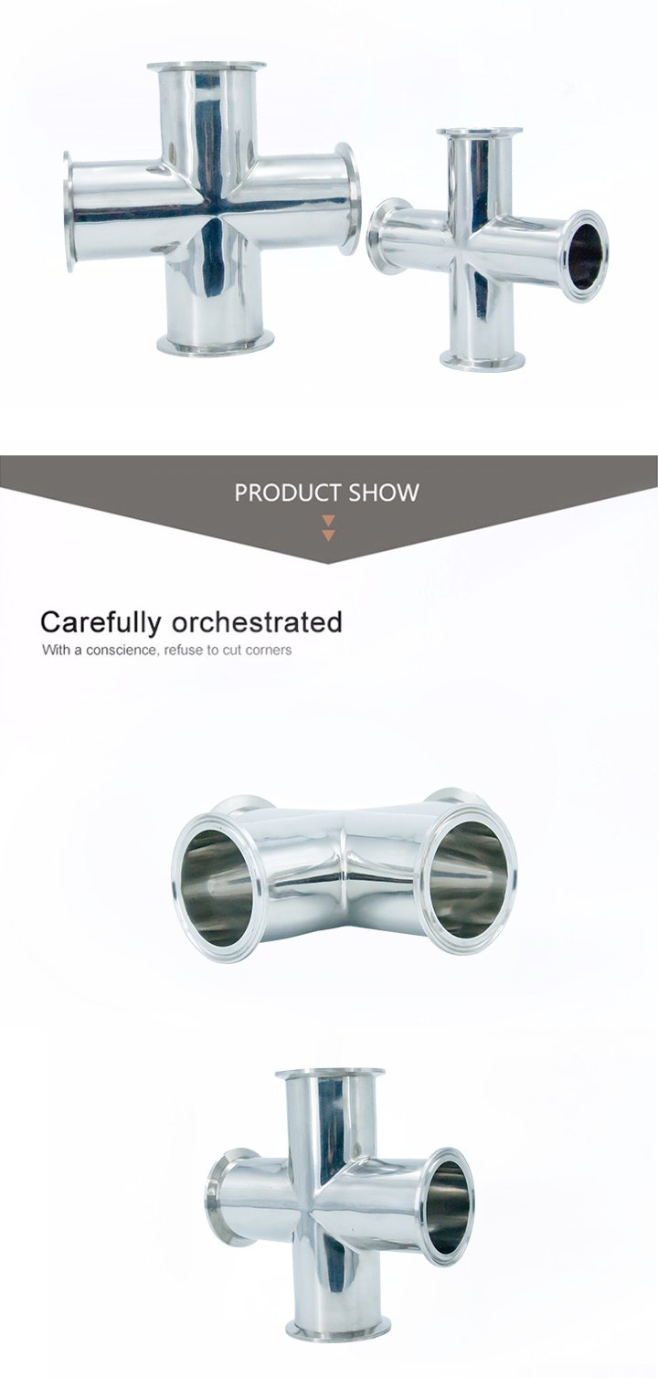 Solles a&ccedil;o sanit&aacute;rio SS304 bra&ccedil;adeira quatro cruz