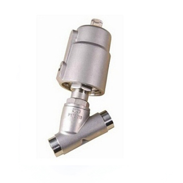 Válvula de assento de ângulo de braçadeira pneumática sanitária de aço inoxidável