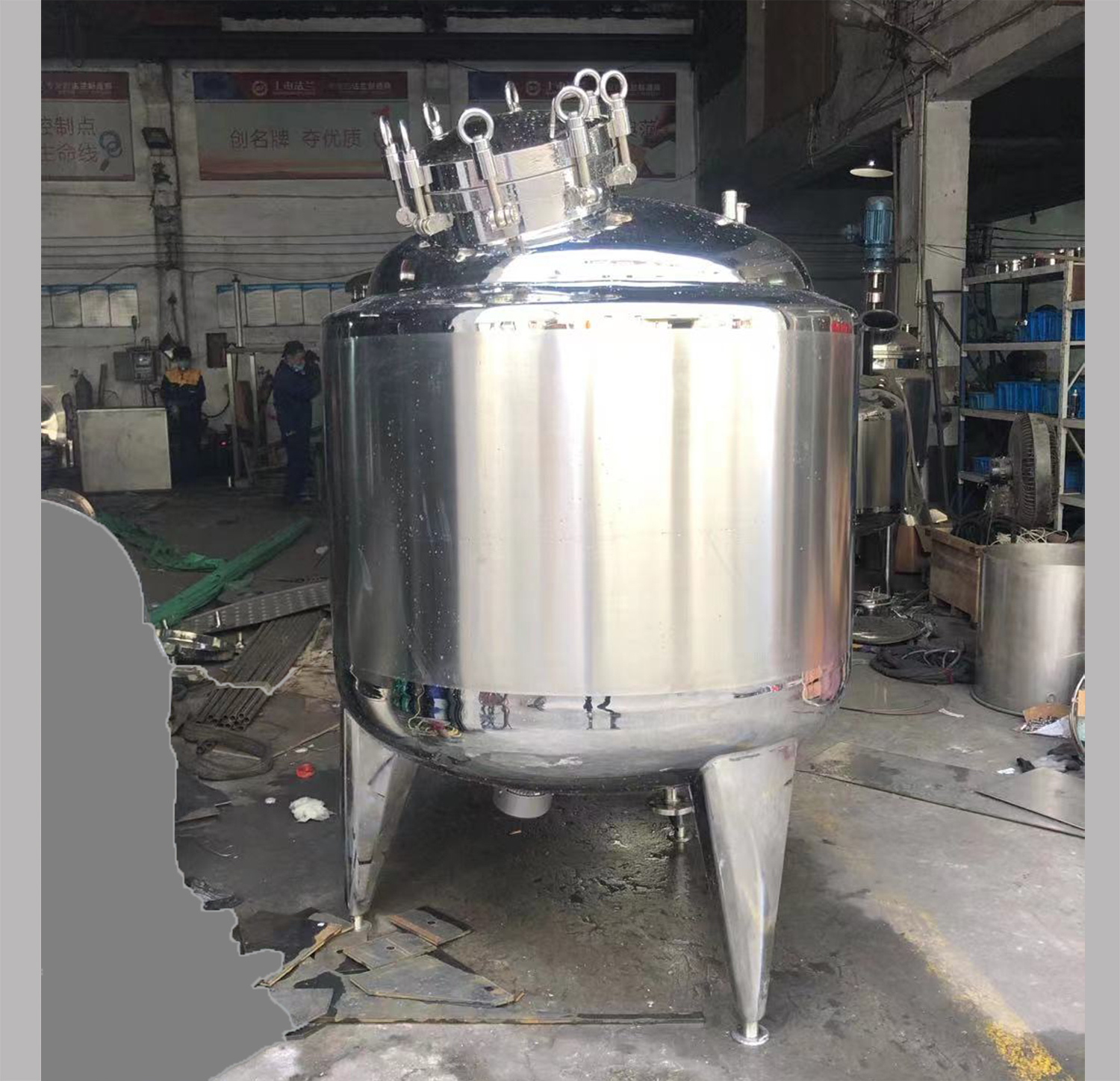 Tanque de armazenamento de aço inoxidável sanitário tanque de armazenamento de xampu detergente de óleo comestível
