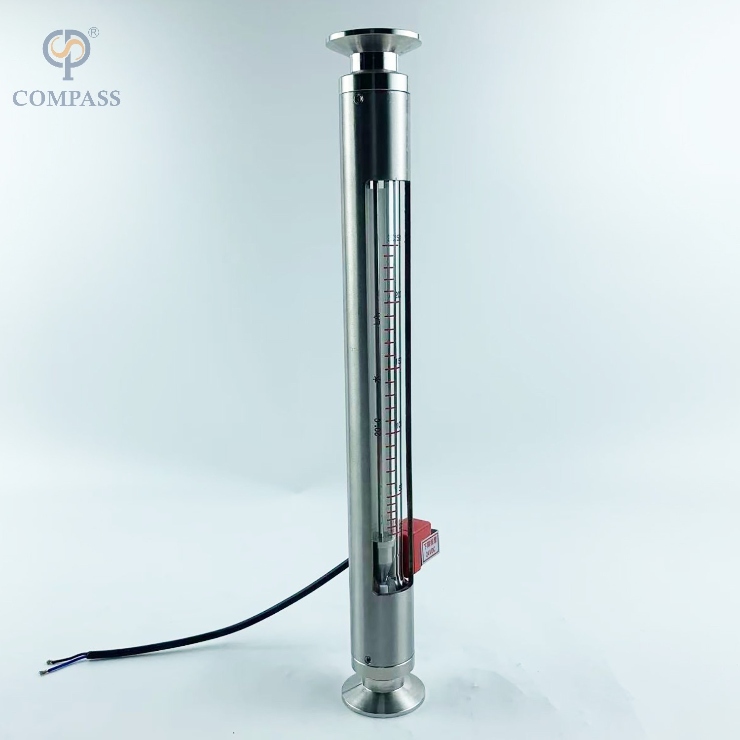 Rotemeter sanitário do tubo de vidro SS304/medidor de vazão do rotor de vidro com alarme