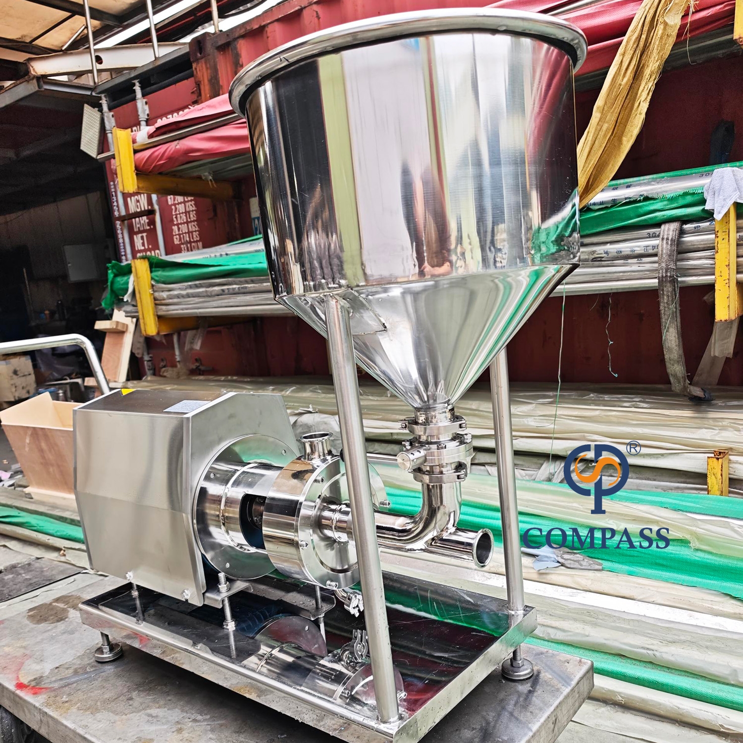 Emulsionante de dispersão de encanamento de estágio único de cisalhamento alto de 5,5KW com funil 45L