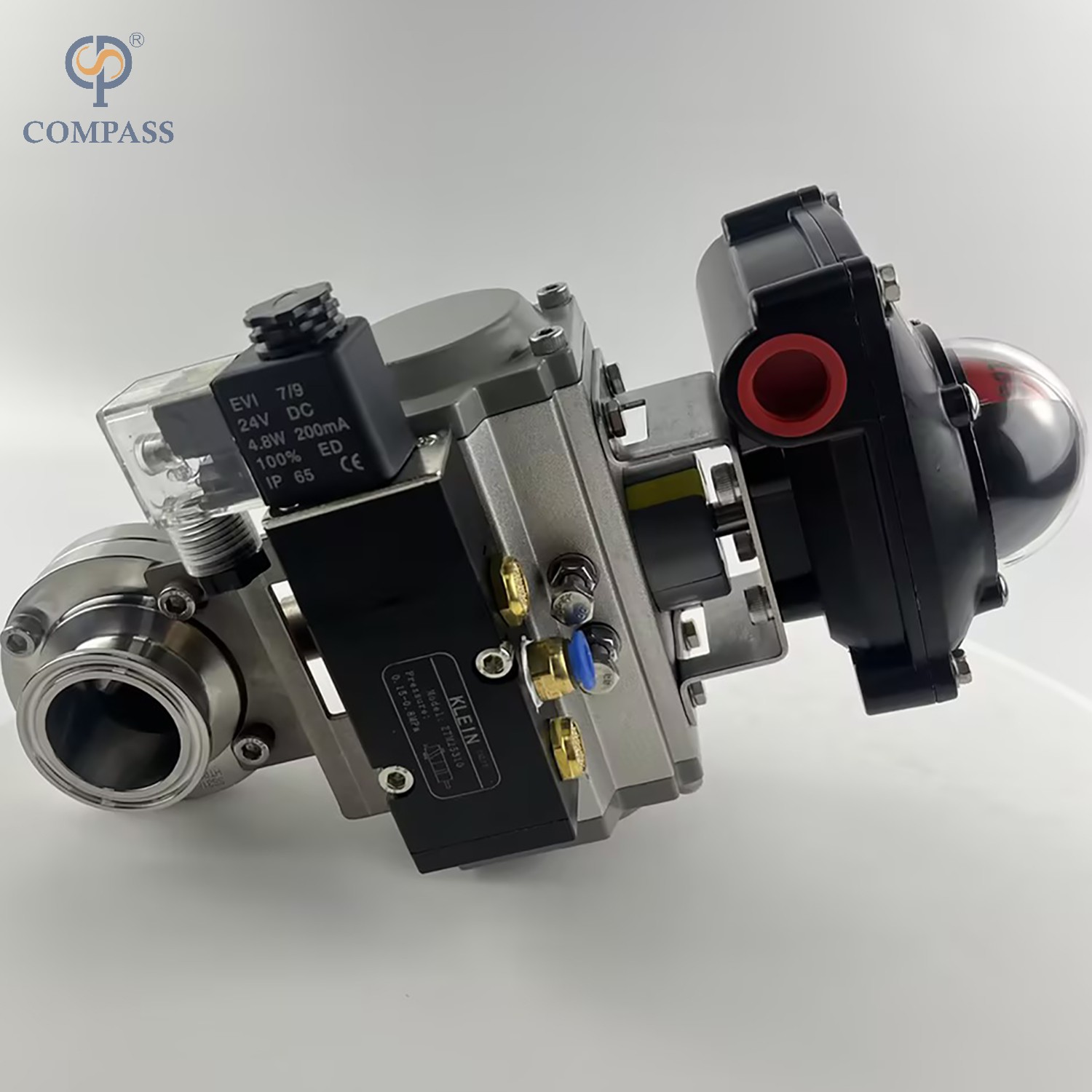 VÁLVULA DE BORBOLETA DE SOLDADURA PNEUMÁTICA DIN DE GRAU ALIMENTÍCIO SS304