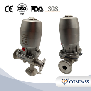 1/2 polegada de 12,7 mm de alta qualidade higiênica higiênica aço inoxidável SS316L pinça pneumática sms diafragma de três vias 