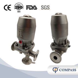 1/2 polegada de 12,7 mm de alta qualidade higiênica higiênica aço inoxidável SS316L pinça pneumática sms diafragma de três vias 