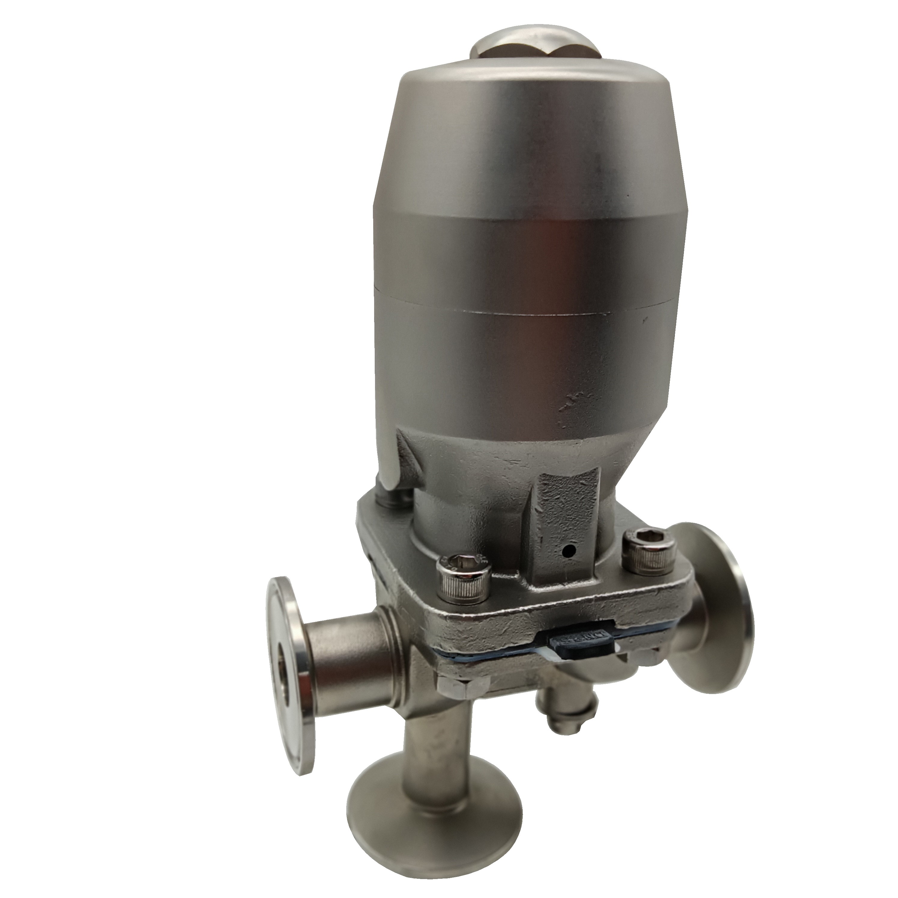 1/2 polegada de 12,7 mm de alta qualidade higiênica higiênica aço inoxidável SS316L pinça pneumática sms diafragma de três vias 