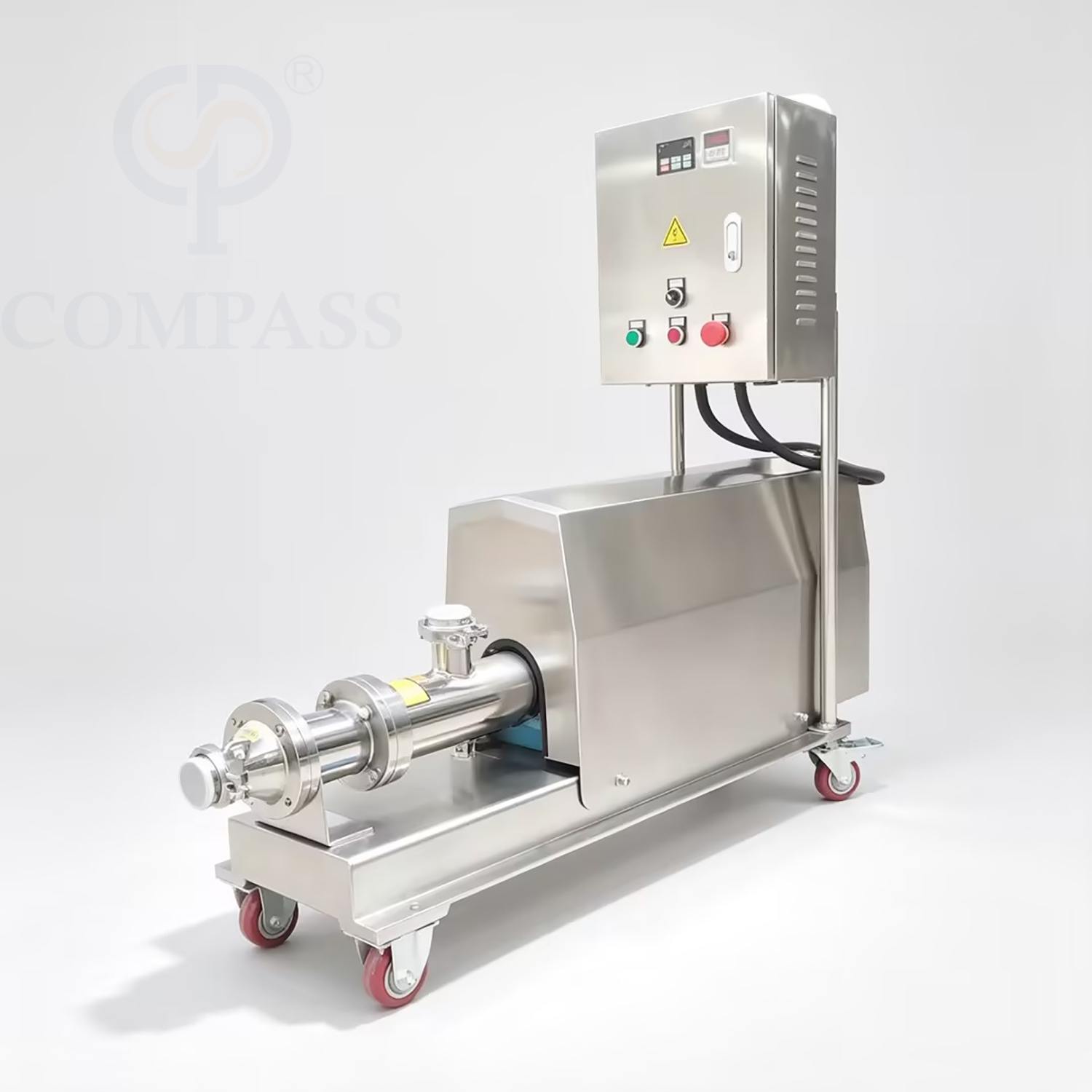 Bomba elétrica de parafuso único OEM de grau alimentício sanitário 1,5KW-2HP SS316L com tampa do motor de aço inoxidável e carrinho e estator EPDM