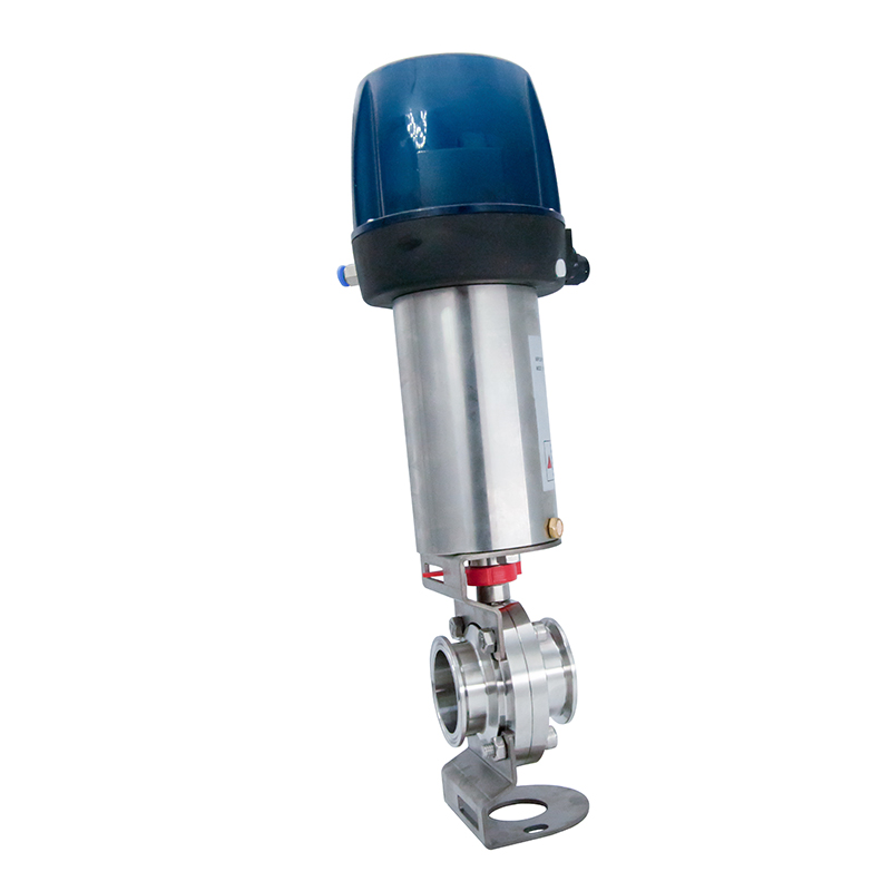 1/2 polegada de 12,7 mm higiênica higiênica de aço inoxidável grau SS304 SMS Pneumático Clamp Butterfly Válvula com cabeça de controle