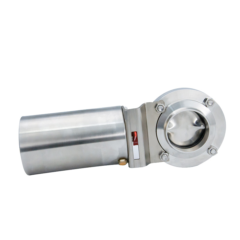 1/2 polegada 12,7 mm higiênica higiênica de aço inoxidável grau SS304 SMS Válvula de borboleta de solda pneumática 