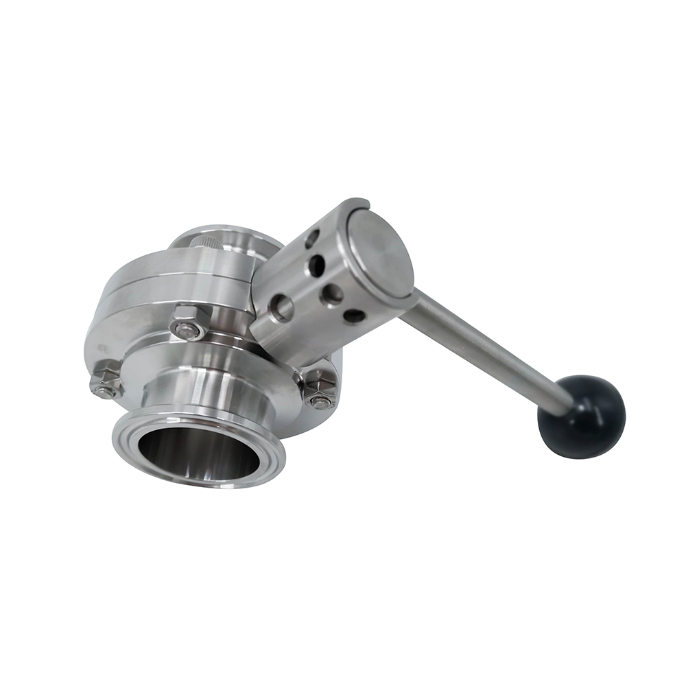 1 1/2 polegada de 38 mm higiênica higiênica de aço inoxidável grau SS316L SMS Manual Tri Cramp Válvula de borboleta com alça de tração redonda
