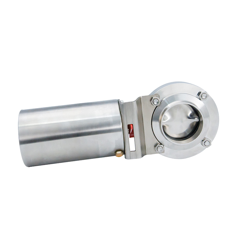 1 polegada de 25,4 mm higiênica higiênica de aço inoxidável grau SS304 Butt Sold Air Spring Single Acting Pneumatic Butterfly Válvula 