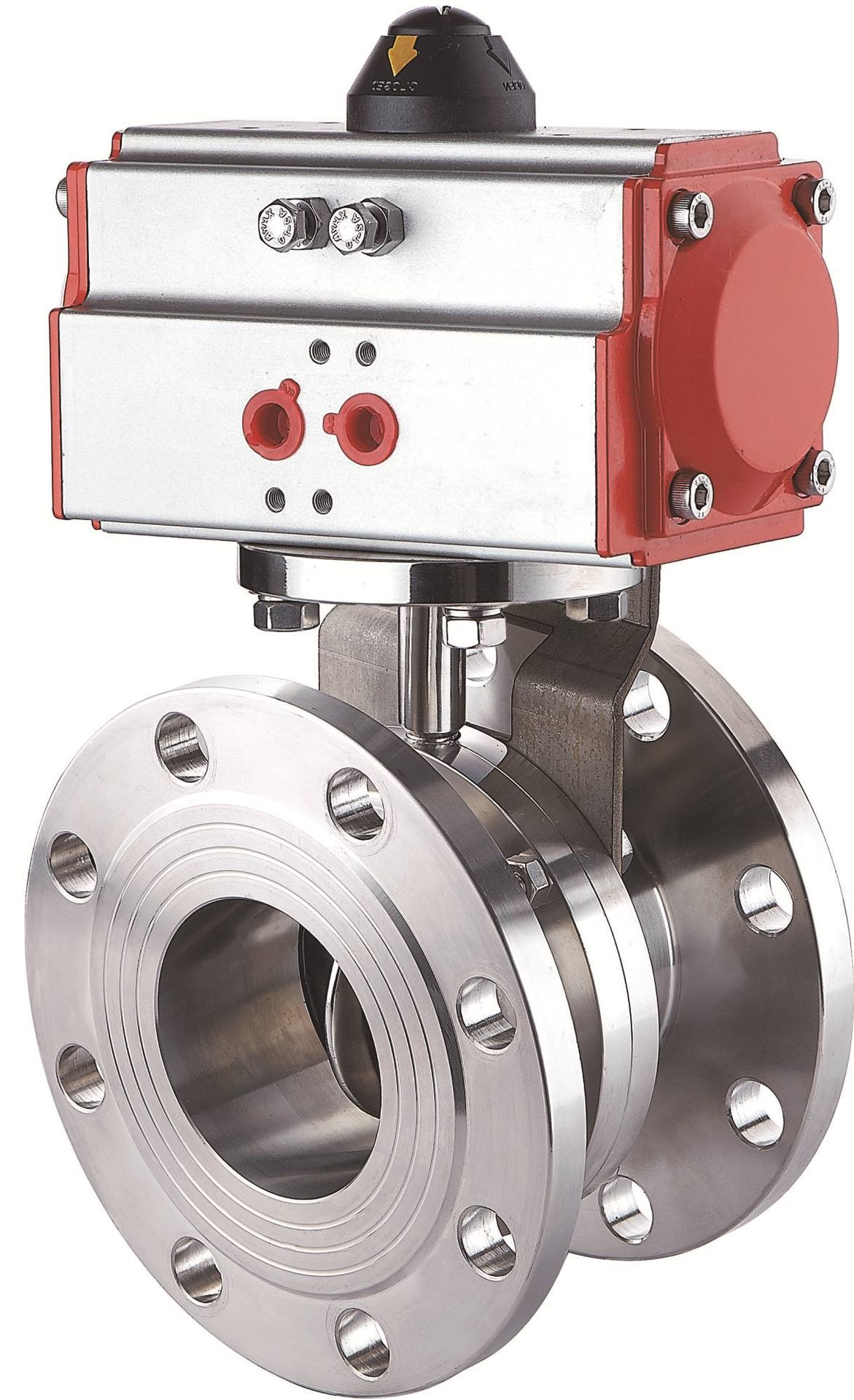 1/2 polegada 12,7mm higiênico higiênico de aço inoxidável grau de aço SS304 Válvula de borboleta flangeada pneumática com atuador pneumático 