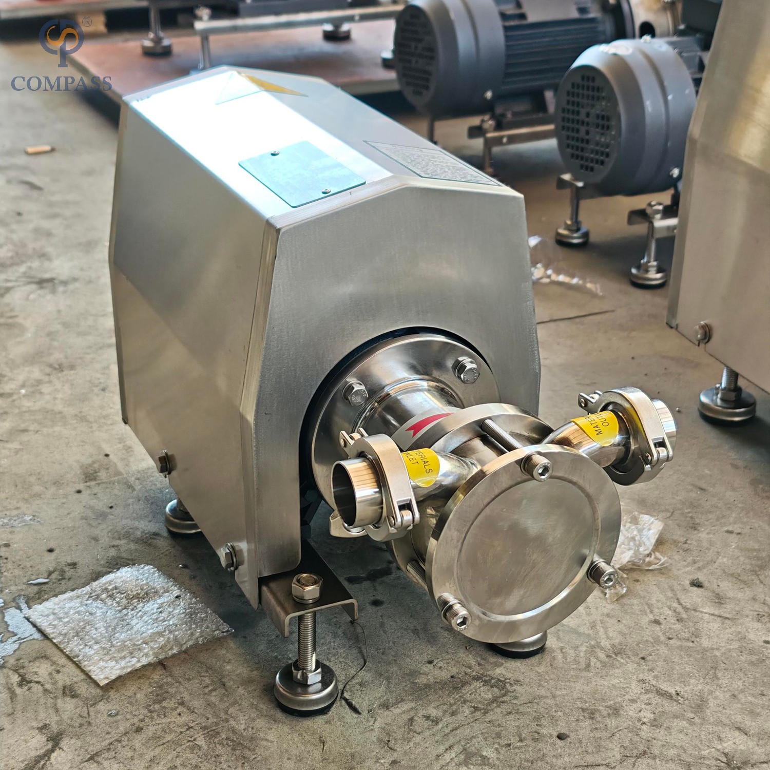 SS304 3KW 380V 3Fase 50HZ Classe Sanitária de Alta Qualidade 1750RPM Bombas de Impulsor Flexível de Fixação Tri com Selo Mecânico Único