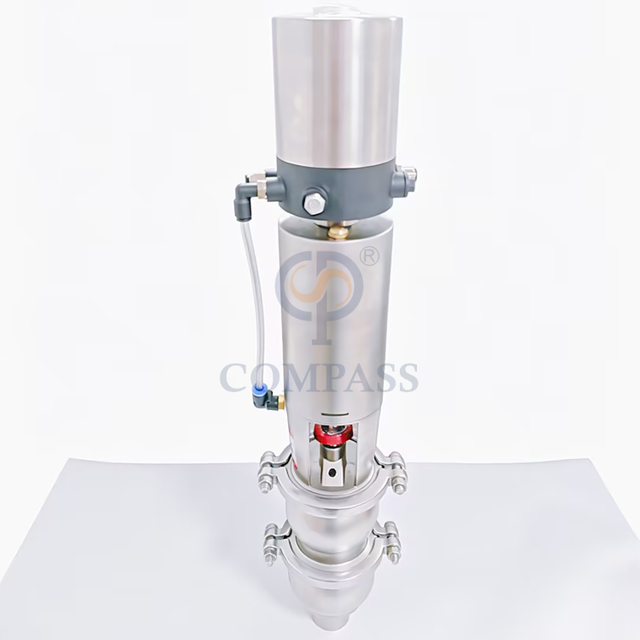 SS316L DN40 Sanitária Aço Inoxidável 21 Modelo LL Tipo Válvula desviadora pneumática de solda de topo com posicionador de válvula inteligente
