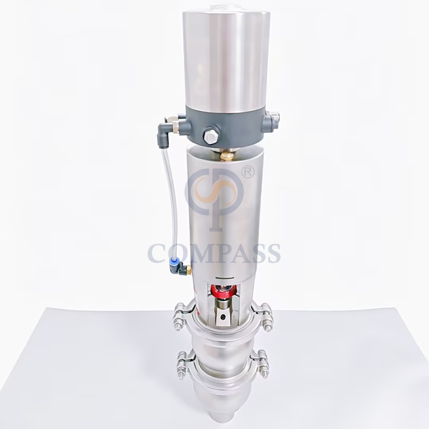 SS316L DN40 Sanitária Aço Inoxidável 21 Modelo LL Tipo Válvula desviadora pneumática de solda de topo com posicionador de válvula inteligente