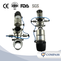 Válvula à prova de mistura de assentos duplos pneumáticos inteligentes SS316L T22