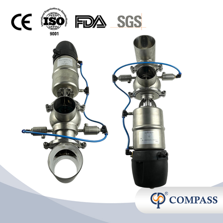 Válvula à prova de mistura de assentos duplos pneumáticos inteligentes SS316L T22