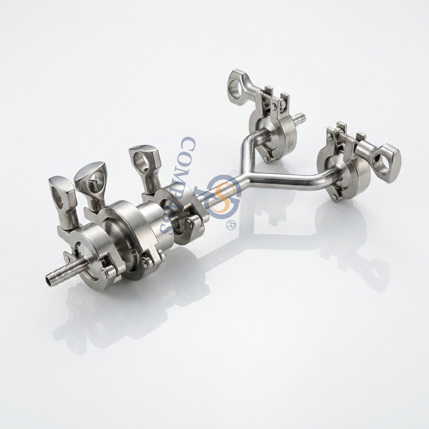 SS316L DN10 TC34MM Cotovelo Modelo Y Tee com Válvula de Retenção de Virola e Adaptador de Mangueira
