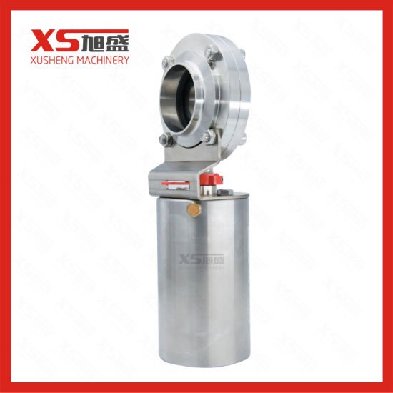 Válvula borboleta pneumática de ar sanitário de aço inoxidável 2,5 polegadas 63,5 mm