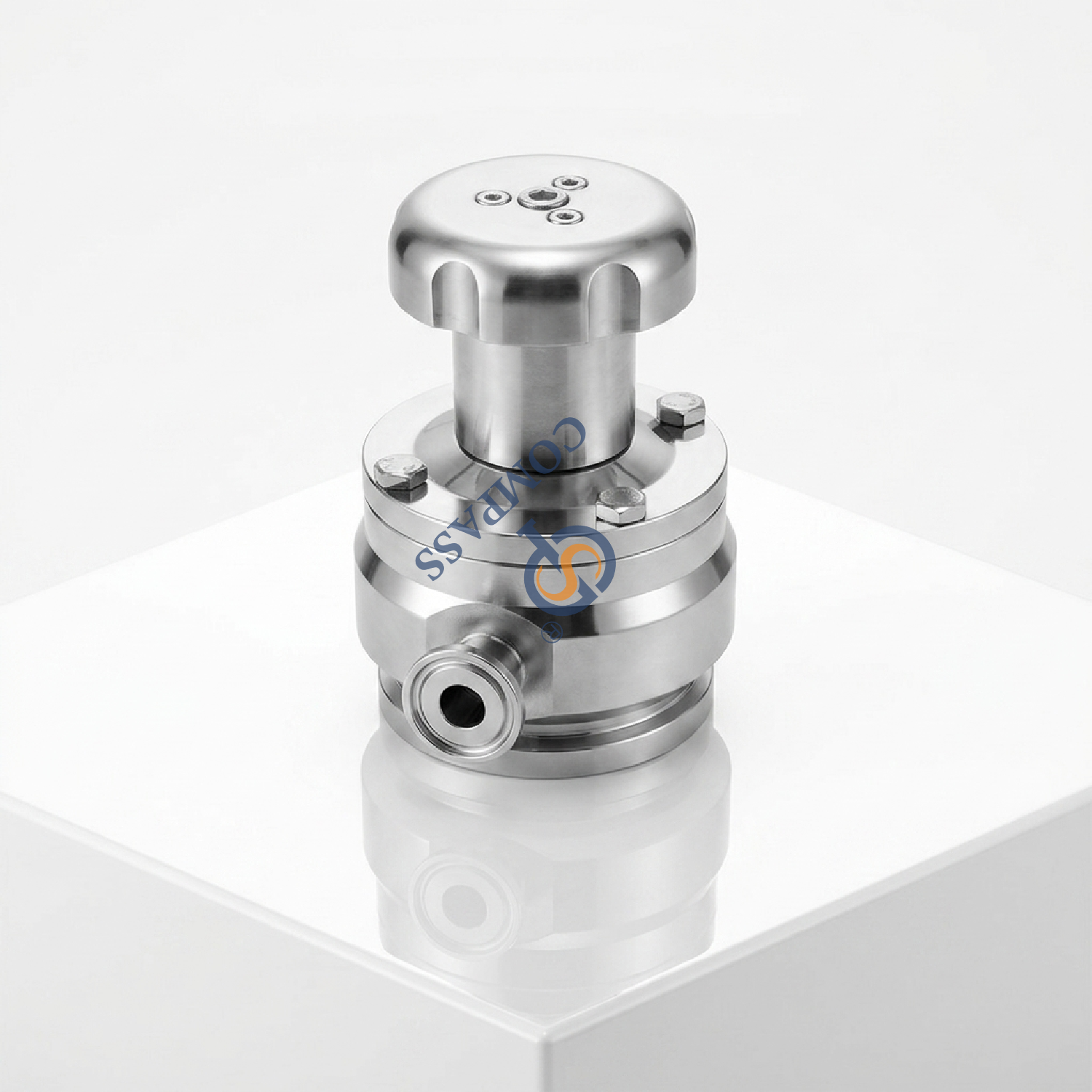 Nova chegada 25.4mm higiênico grau alimentício aisi316l sms saneamento 1 ''manual asséptico tri-braçadeira válvula inferior do tanque de descarga com porta de vapor