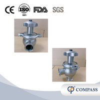 Venda quente 1.5 Polegada tc 50.5mm ss316l higiene sanitária de aço inoxidável grau alimentício sms manual braçadeira termina válvulas reguladoras de fluxo