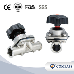 2 polegadas 50,8 mm de alta qualidade higiênica higiênica aço inoxidável SS316L SMS CLAMP VÁLVULA DE DIAFRAGMA DE