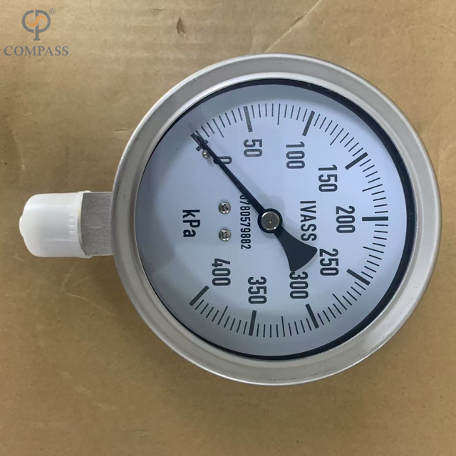 1/2 '-BSP Aço inoxidável SS304 Medidor de pressão radial de haste 100mm