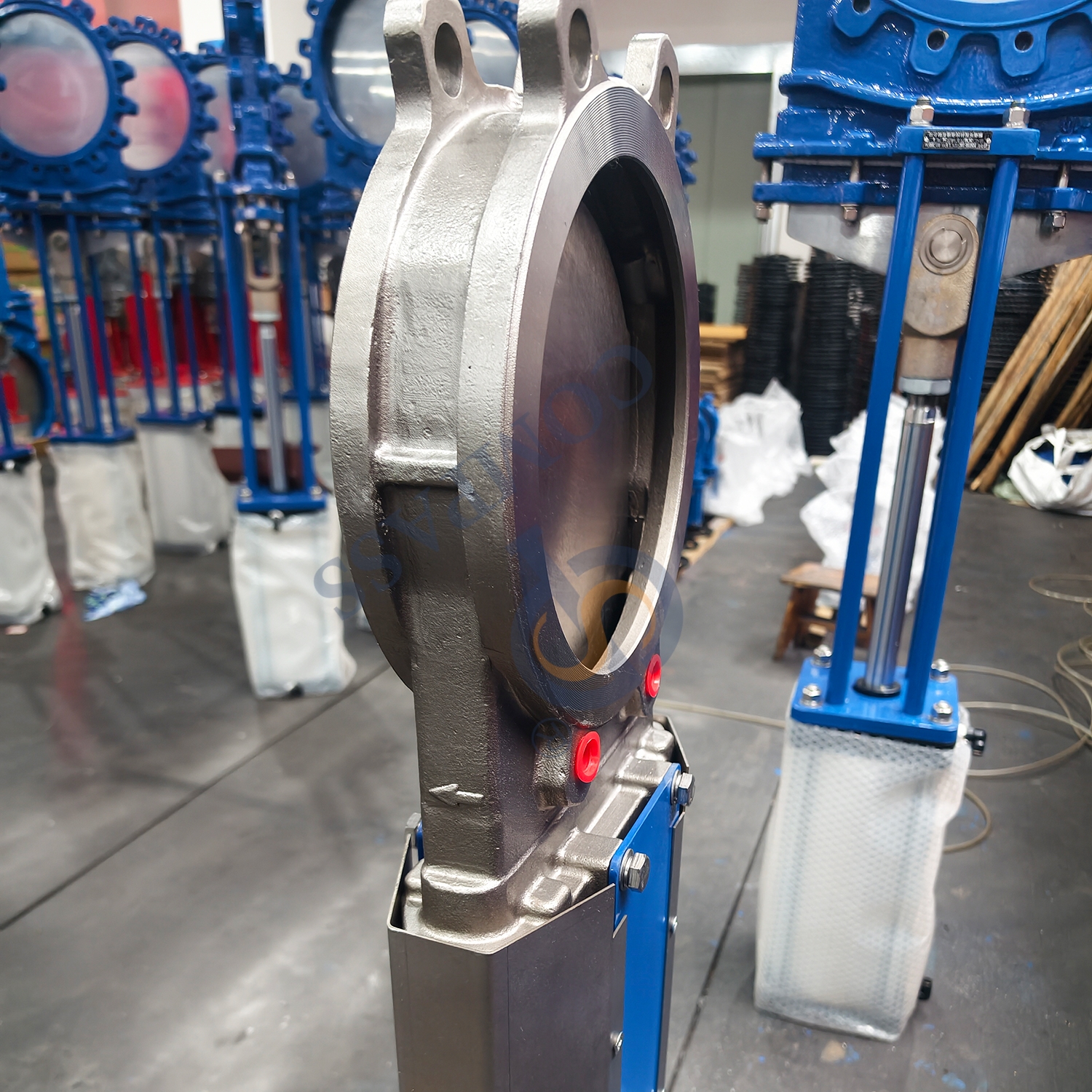 Válvula pneumática ativa dobro da faca do modelo SS304 DN200 da guilhotina PN10