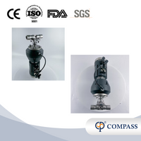 Válvula de diafragma reta pneumática de plástico ss316l com rosca npt de 1/2 unidades com cabeça de controle ptfe e diafragma dividido epdm