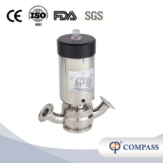 2 polegadas de aço inoxidável sanitário de 2 polegadas Válvulas pneumáticas de fundo nivelado com duas extremidades do cotovelo