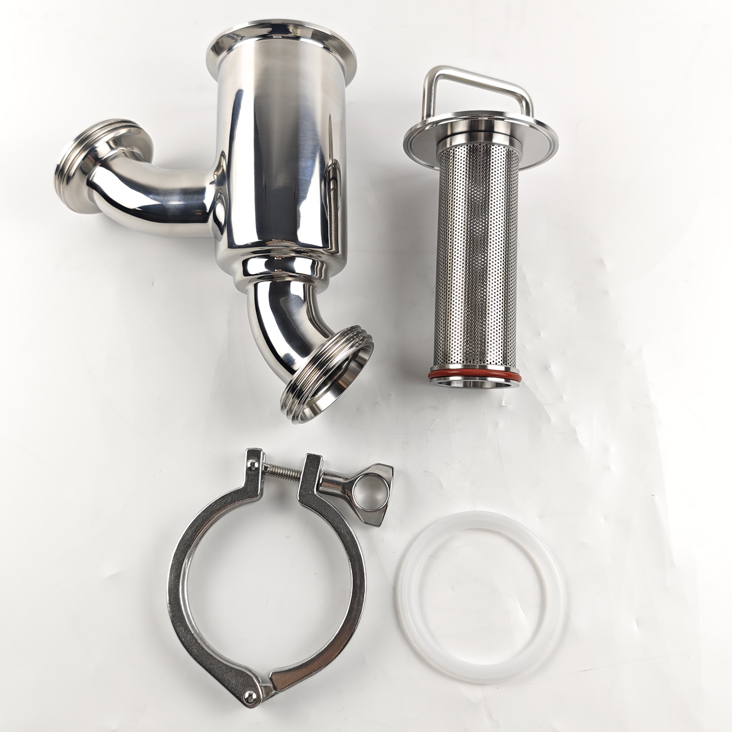 DN40-1MM MELHOR ALIMENTO ALIMENTÁRIO SANITÁRIO 304/SS316L Frea sanitária não retenção Filters do tipo cotovelo 