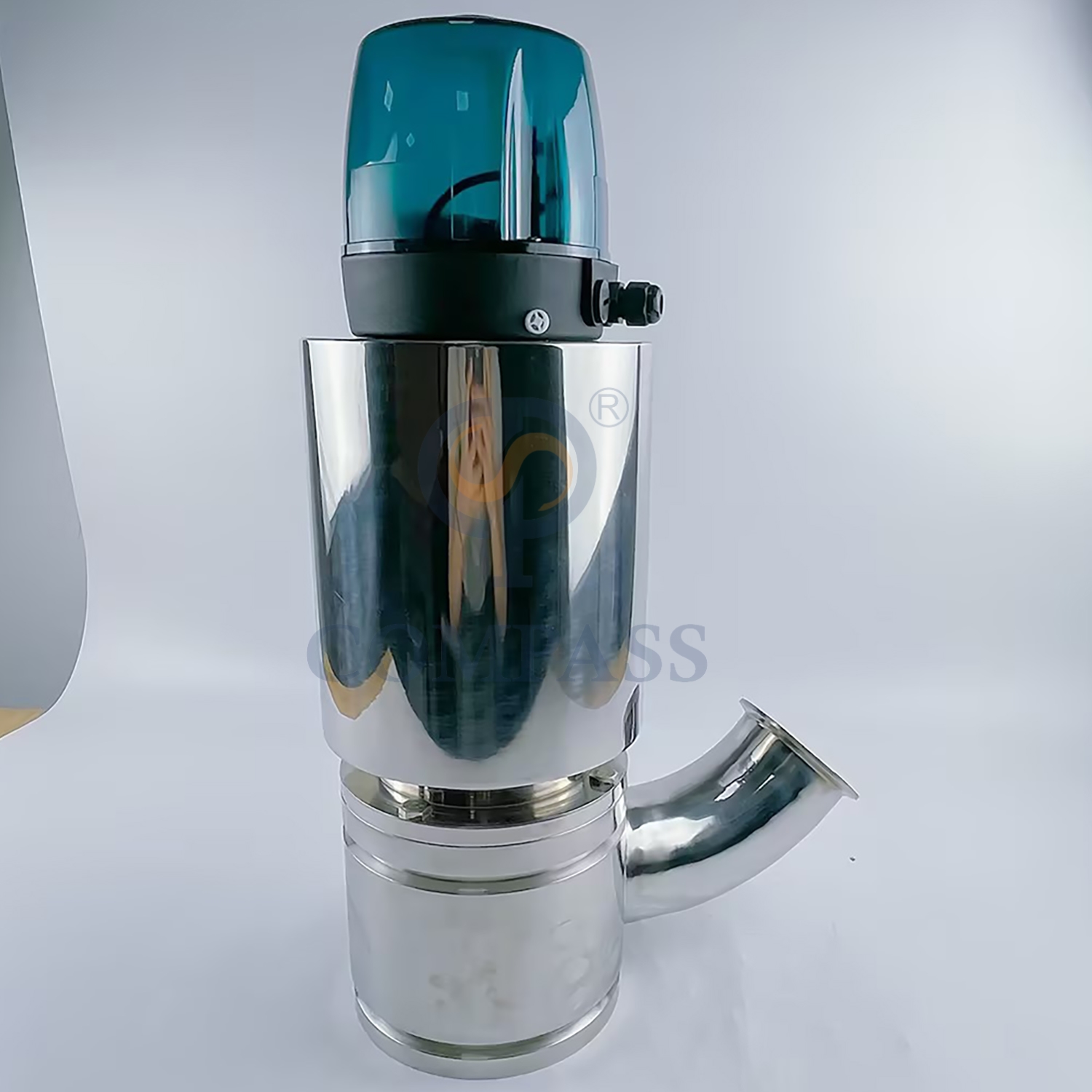 Preço Quente Válvula sanitária de aço inoxidável 316l, acionada por ar, 76.2mm, braçadeira asséptica, válvula inferior pneumática do tanque de descarga com cabeça de controle de 24v