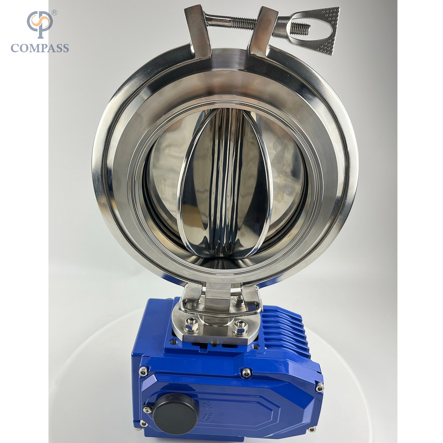 6 'SS304 Sanitary Six Potal Power Tri Clamp Butterfly Valves com cabeça elétrica on-off