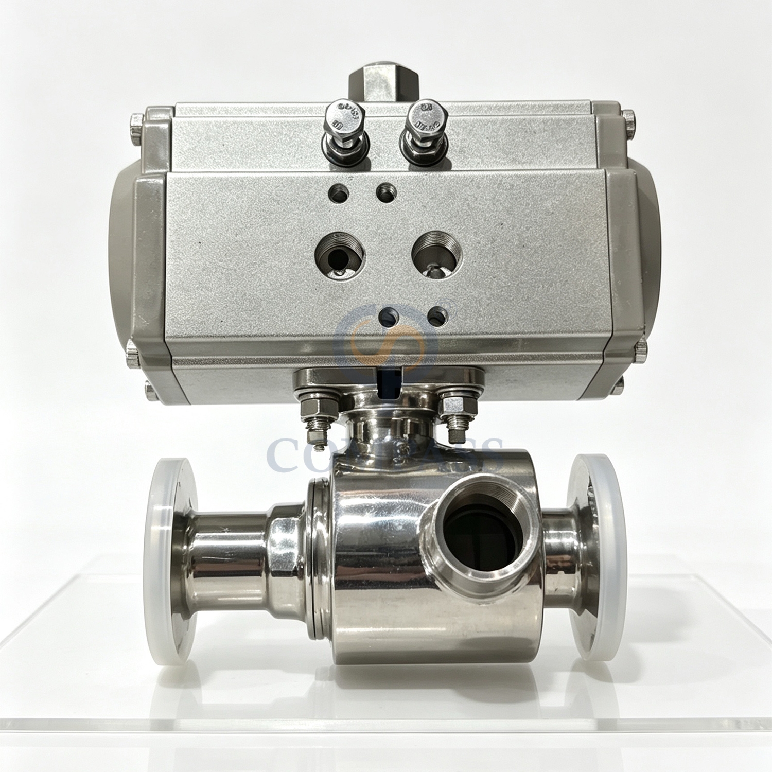 Preço 25.4mm aço inoxidável sanitário ss304 grau alimentício sms 1 polegada at052d atuador pneumático válvula de esfera de braçadeira reta com jaqueta