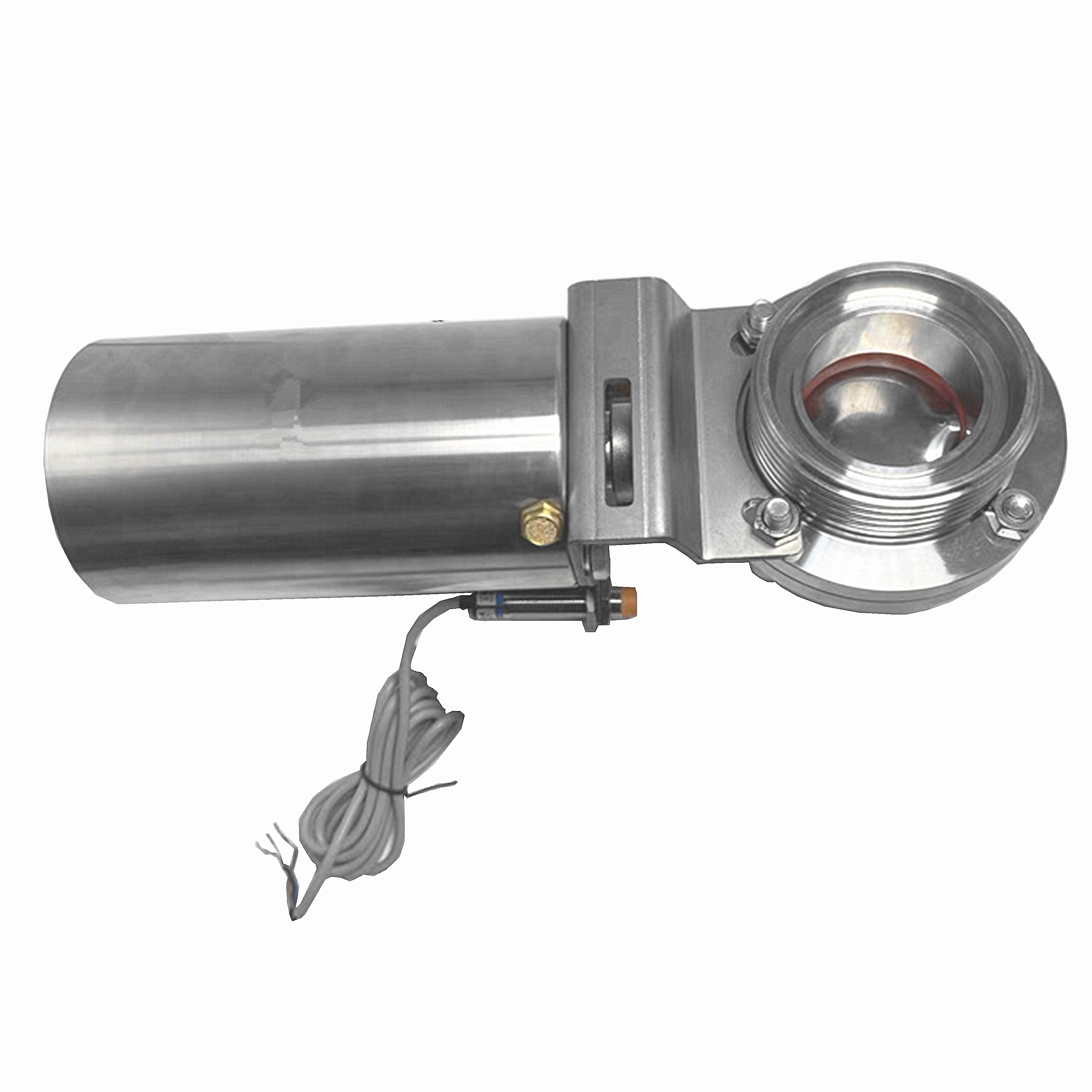 1/2 polegada 12,7 mm higiênica higiênica de aço inoxidável grau de aço SS304 SMS Válvula de borboleta de rosca pneumática 