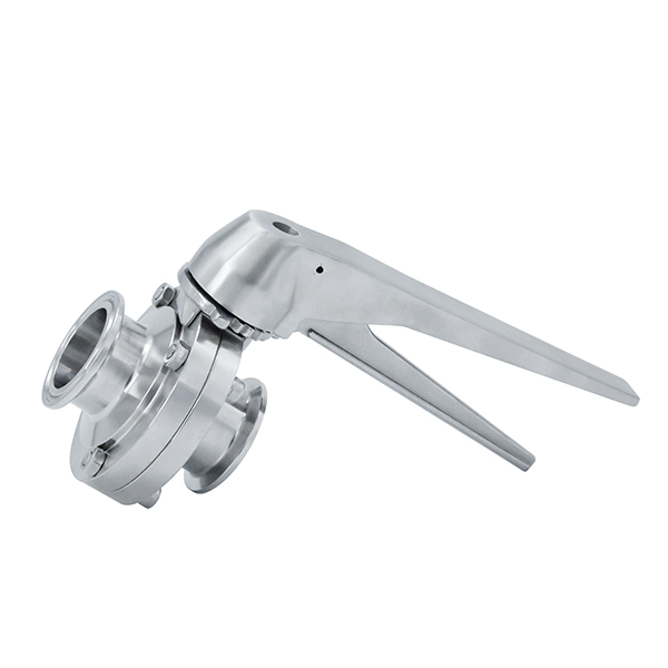 1 1/4 polegada de 32 mm higiênica higiênica de aço inoxidável grau SS316L SMS Manual Tri Cramp Butterfly Válvula com aço inoxidável
