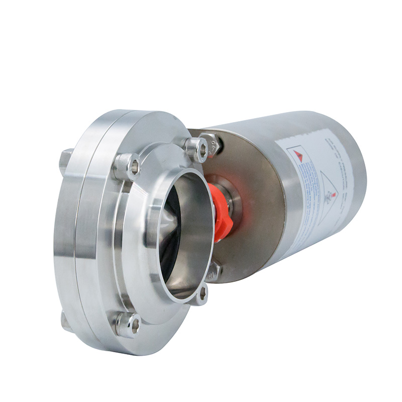 1 polegada de 25,4 mm higiênica higiênica de aço inoxidável grau SS304 Butt Sold Air Spring Single Acting Pneumatic Butterfly Válvula 