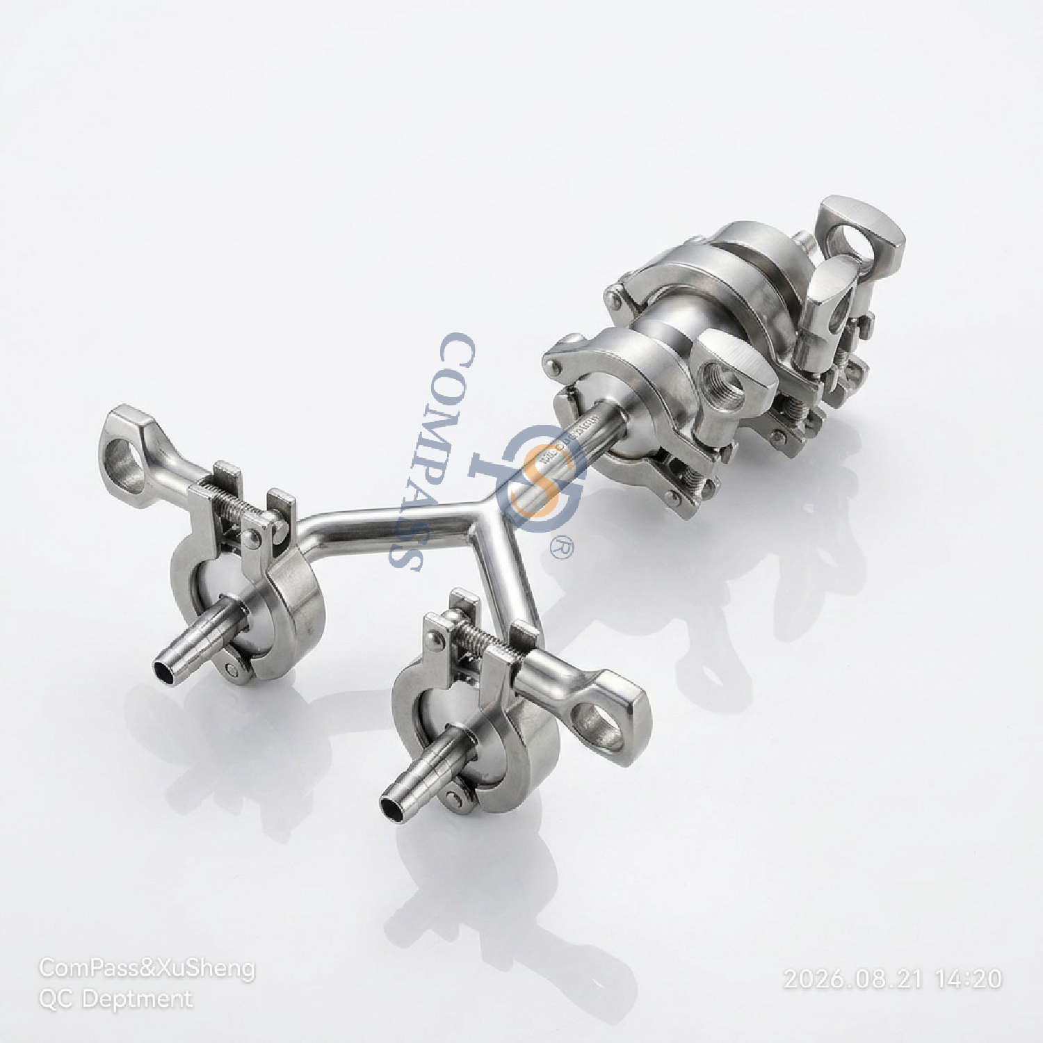SS316L DN10 TC34MM Cotovelo Modelo Y Tee com Válvula de Retenção de Virola e Adaptador de Mangueira