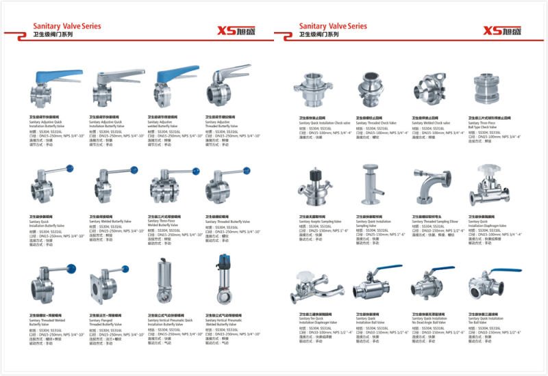 V&aacute;lvula de desvio de fluxo pneum&aacute;tico de processamento de alimentos SS304 de a&ccedil;o inoxid&aacute;vel