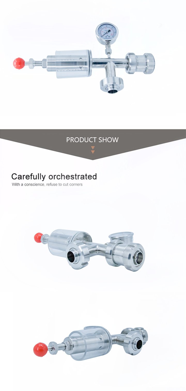 V&aacute;lvulas de al&iacute;vio de press&atilde;o cruzada de a&ccedil;o inoxid&aacute;vel sanit&aacute;ria SS304