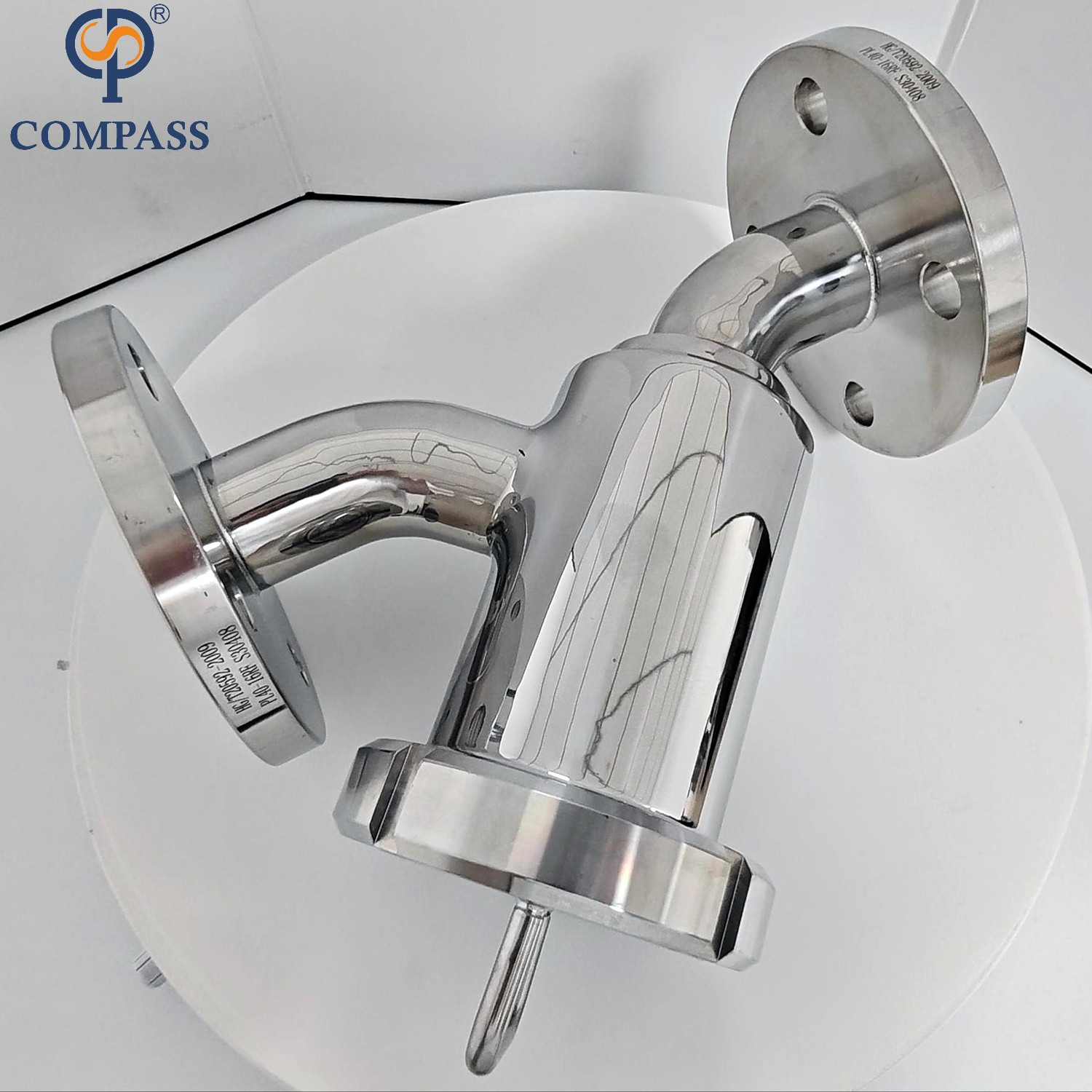 Filtro de elemento 80Mesh Mirror Polished SS304 DN40 PN16 flangeou filtros de cotovelo Y