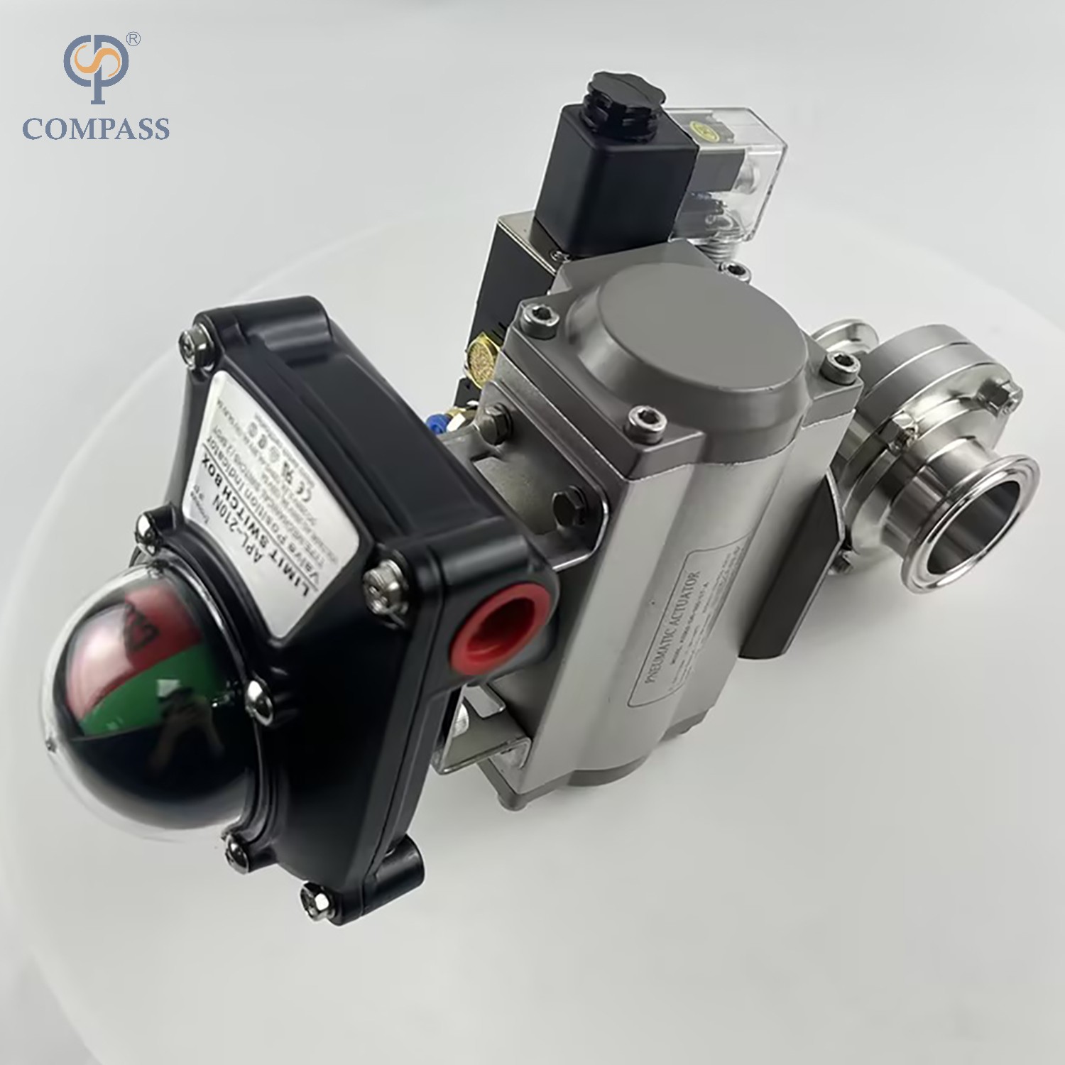 VÁLVULA DE BORBOLETA DE SOLDADURA PNEUMÁTICA DIN DE GRAU ALIMENTÍCIO SS304